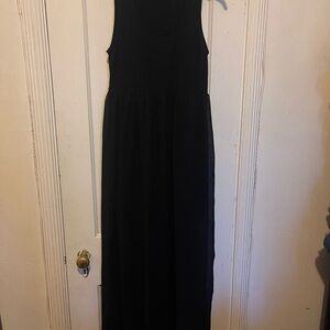 Women's Black Sleeveless Maxi Dress